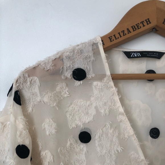Zara Sheer Polka Dot Blouse - Picture 2 of 5